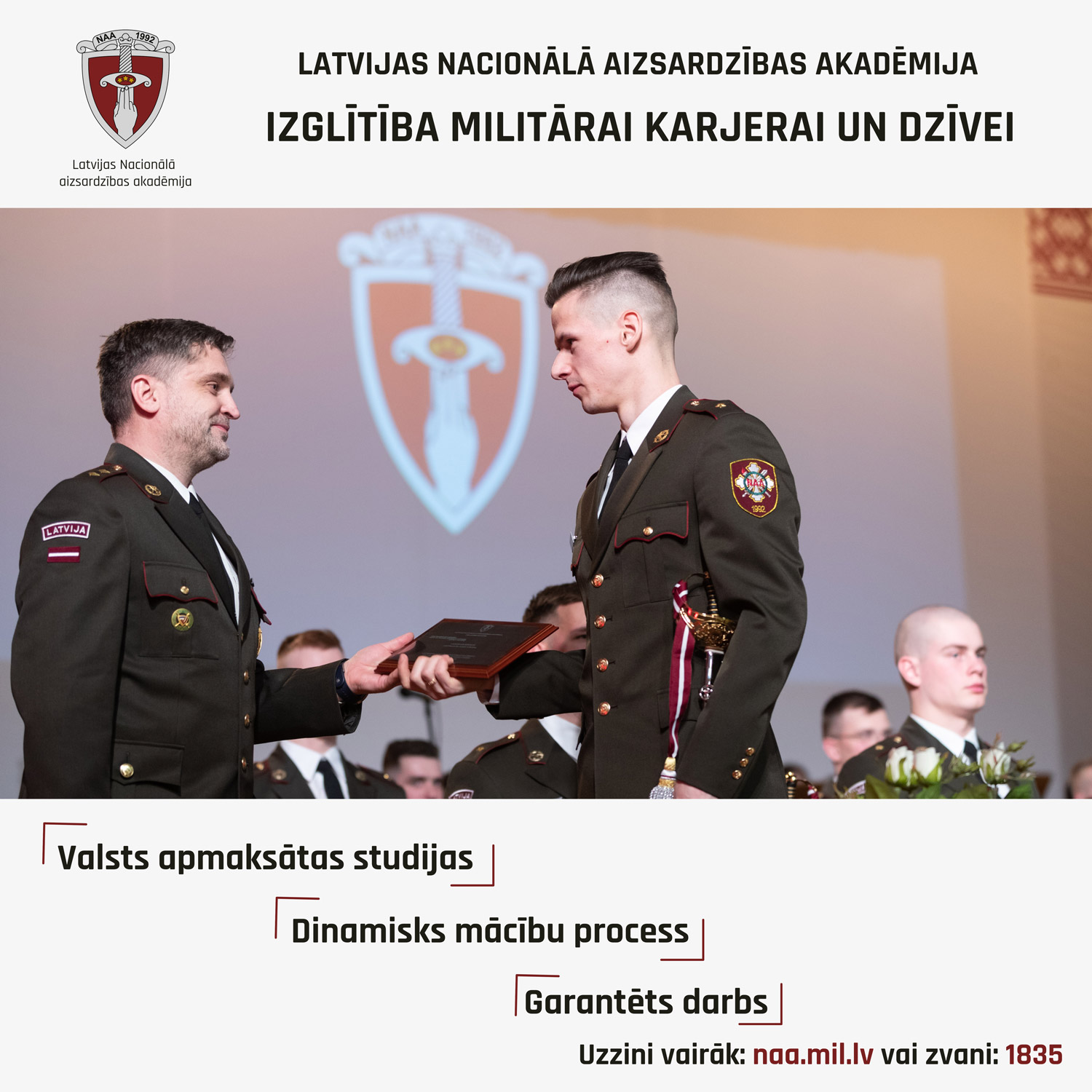 Apply for studies at the National Defence Academy of Latvia!