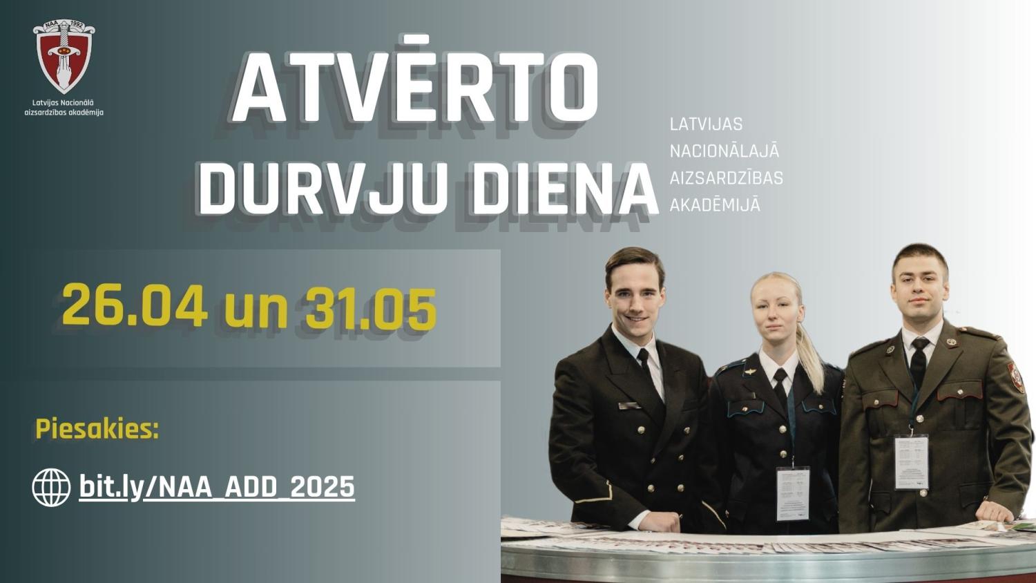 Piesakies Nacionālās aizsardzības akadēmijas Atvērto durvju dienām